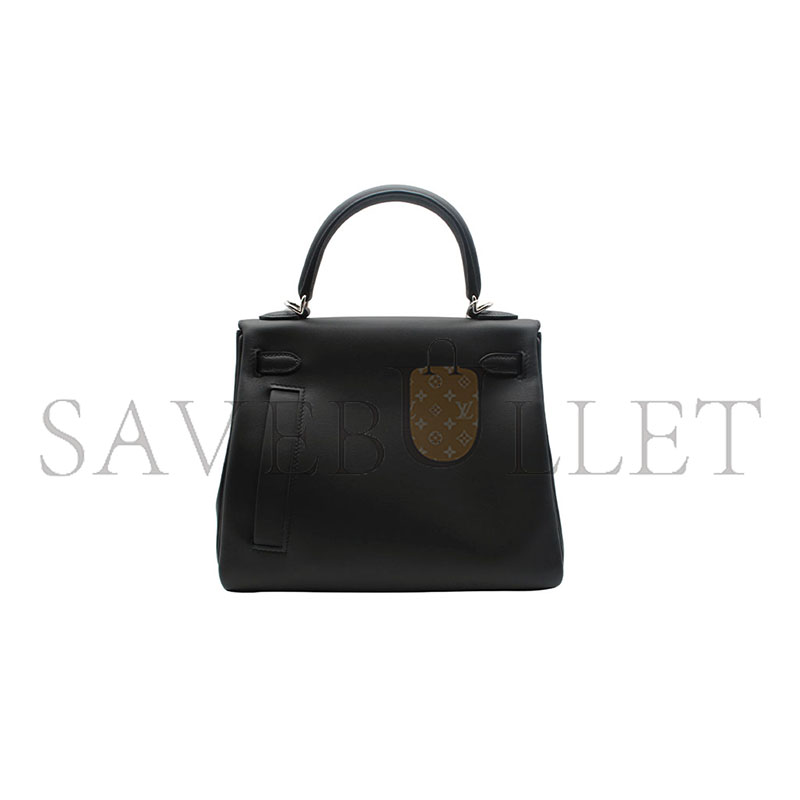 HERMÈS MASTER KELLY COLORMATIC 25 CM BLACK SWIFT LEATHER WITH PALLADIUM HARDWARE (25*19.5*10cm)